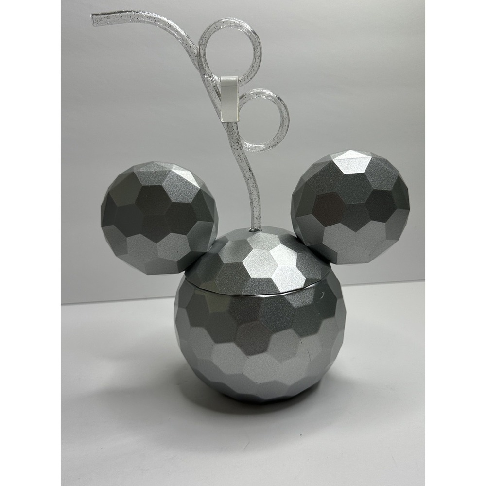 Walt Disney World Epcot Mickey Mouse Ears Drink Cup Straw Spaceship Earth - Picture 6 of 9